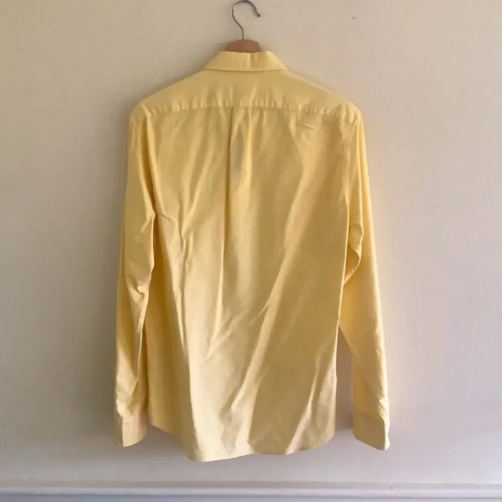 NWT JCrew Slim Fit Yellow Button Down Shirt Mens M 100% Cotton